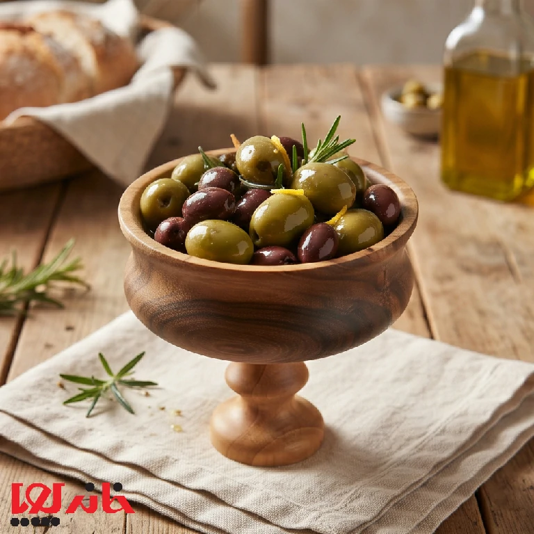 جام زیتون‌خوری چوبی